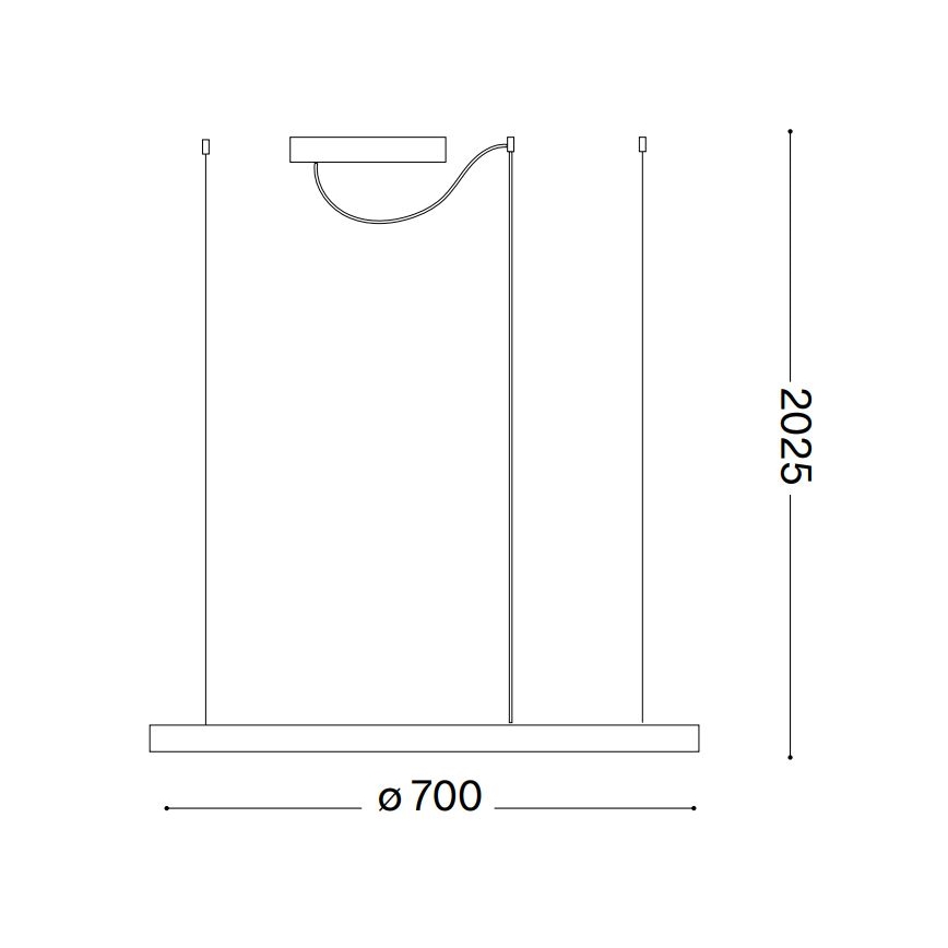 Ideal Lux - Світлодіодна підвісна люстра з регулюванням яскравості ORACLE SLIM LED/40W/230V 4000K діаметр 70 см CRI 90 білий