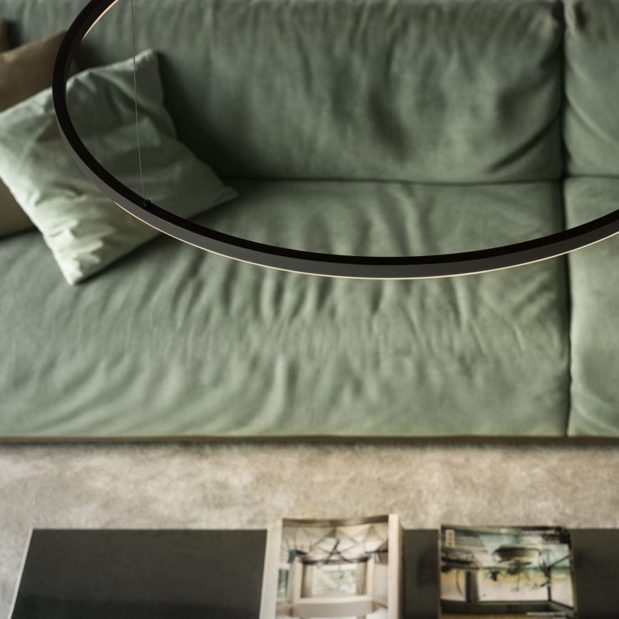 Ideal Lux - Світлодіодна підвісна люстра з регулюванням яскравості ORACLE SLIM LED/40W/230V 4000K діаметр 70 см CRI 90 чорний