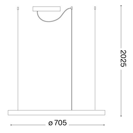 Ideal Lux - LED-люстра на тросе ORACLE SLIM LED/37W/230V 3000K CRI 90 Ø 70 см золотая