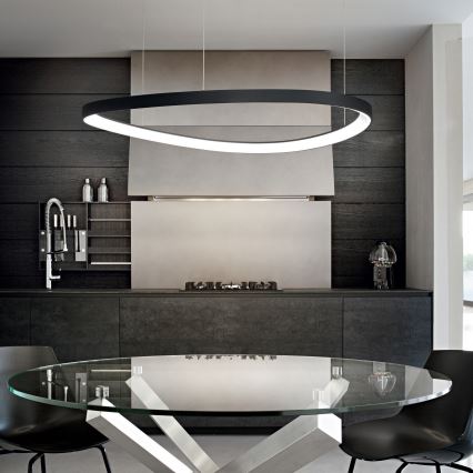 Ideal Lux - LED-подвесной светильник на тросе GEMINI LED/47W/230V 2700K диаметр 61 см CRI 90 черный