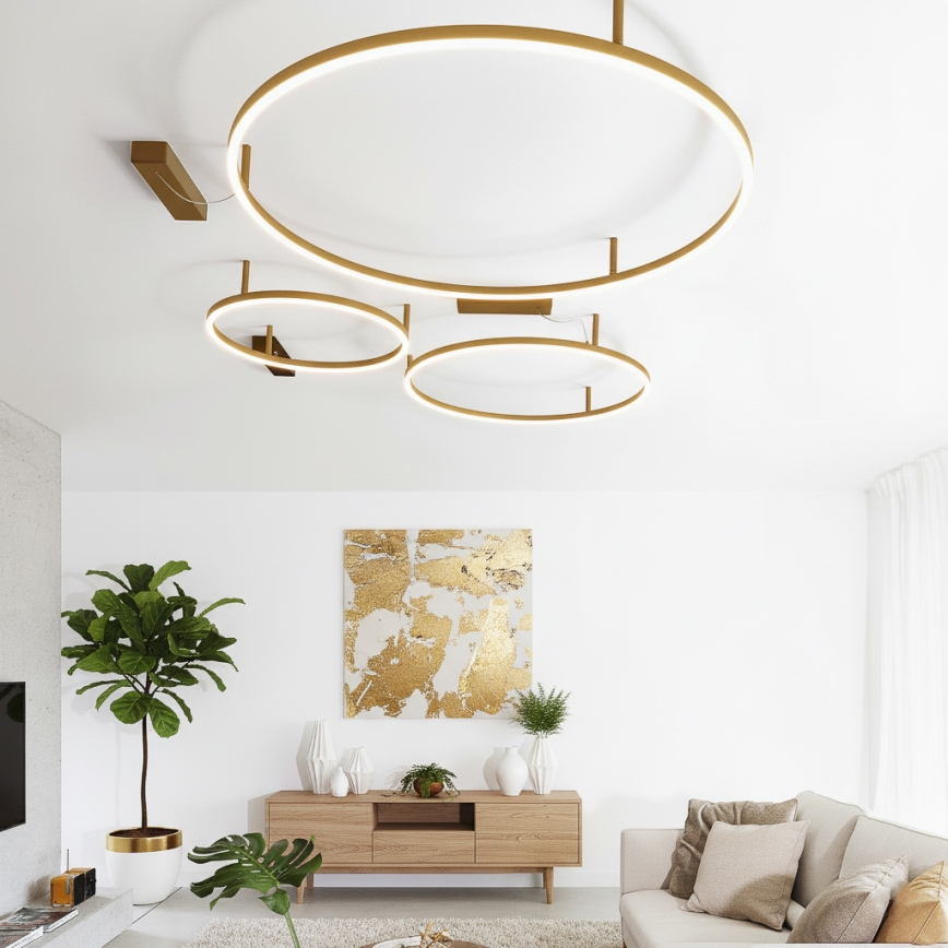 Ideal Lux - потолочный светильник ORACLE SLIM LED/29W/230V 3000K CRI 90, диаметр 50 см, золотой
