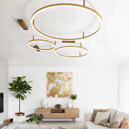 Ideal Lux - LED потолочный светильник ORACLE SLIM LED/29 Вт/230 В 3000 К CRI 90 диаметр 50 см золотой