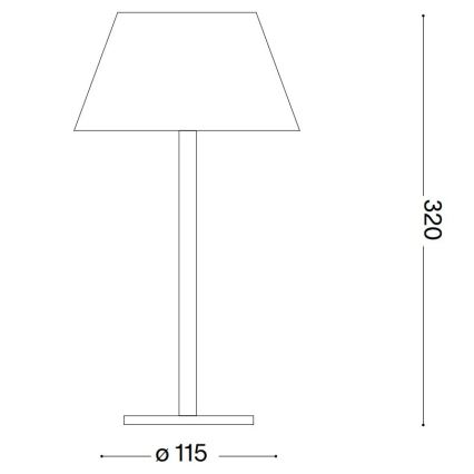 Ideal Lux - Світлодіодний димований сенсорний вуличний світильник PURE LED/1,5W/3,7V 2200 mAh CRI 90 IP54 коричневий
