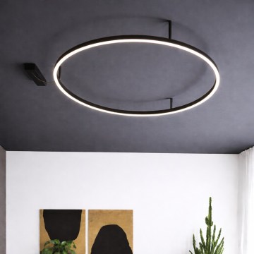 Ideal Lux - LED стельовий світильник ORACLE SLIM LED/53W/230V 3000K CRI 90 діаметр 90 см чорний