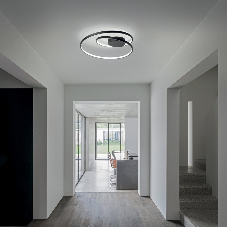 Ideal Lux - Світлодіодний стельовий світильник з регулюванням яскравості OZ LED/48W/230V діаметр 60 см CRI 90 чорний