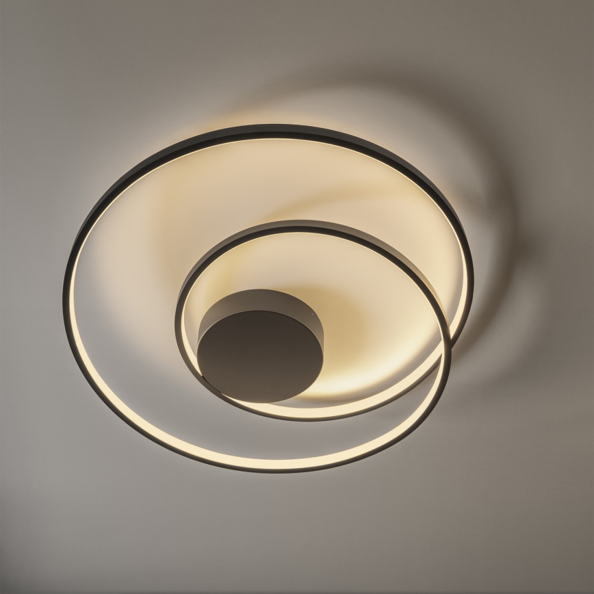 Ideal Lux - Світлодіодний стельовий світильник з регулюванням яскравості OZ LED/48W/230V діаметр 60 см CRI 90 чорний