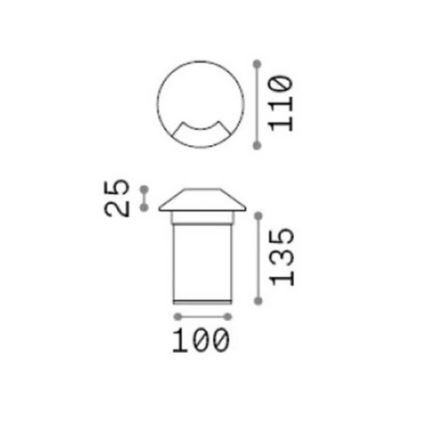 Ideal Lux - LED-світильник для заїзду ROCKET LED/3W/230V CRI 90 IP67 матовий хром