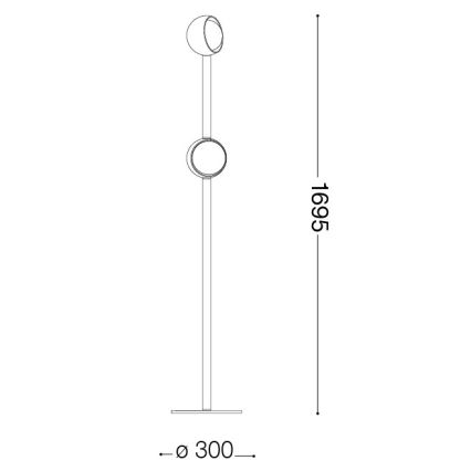 Ideal Lux - LED торшер BLOOM 2xLED/5,5W/230V CRI 90 золотой/дымчато-бежевый