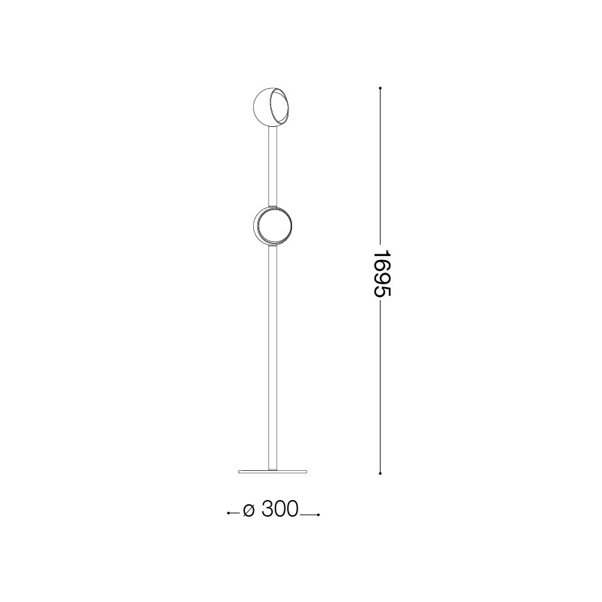 Ideal Lux - LED торшер BLOOM 2xLED/5,5W/230V CRI 90 золотой/дымчато-бежевый