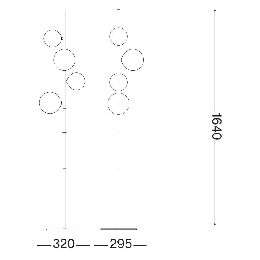 Ideal Lux - LED торшер PERLAGE 4xG9/3W/230V чёрный/дымчатый