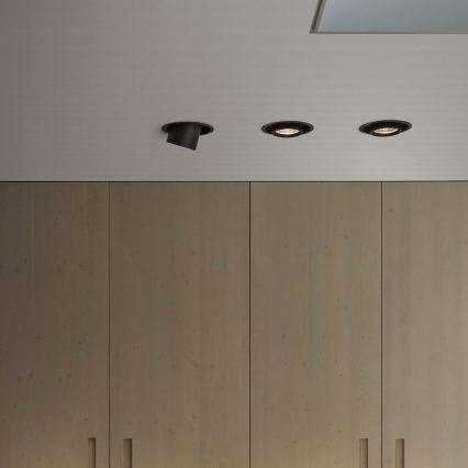 Ідеал Люкс - світлодіодний вбудований точковий світильник НОВА ЛЕД/20 Вт/230 В 4000 К СРІ 90 діаметр 15,4 см чорний