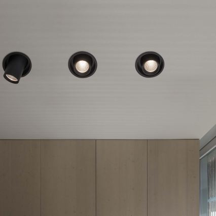 Ідеал Люкс - світлодіодний вбудований точковий світильник НОВА ЛЕД/20 Вт/230 В 4000 К СРІ 90 діаметр 15,4 см чорний