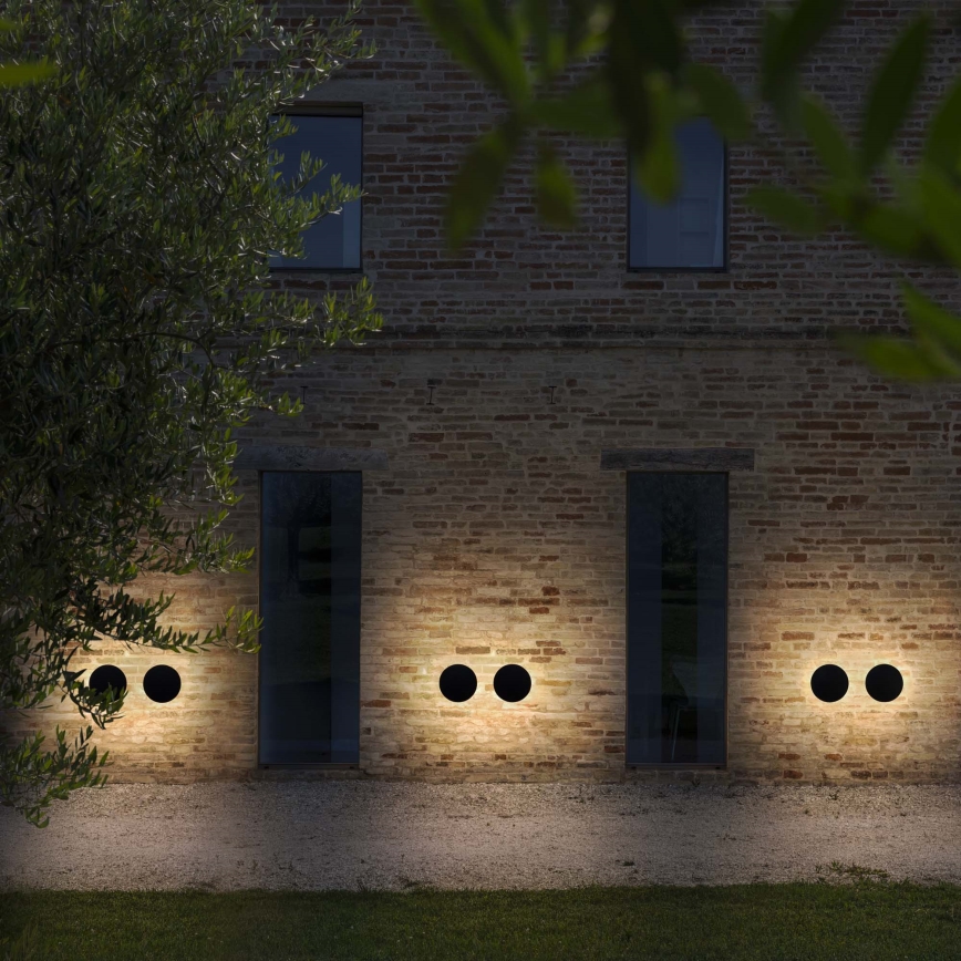 Ideal Lux - LED зовнішній настінний світильник PUNTO LED/16W/230V CRI 90 Ø 30 см IP54 чорний
