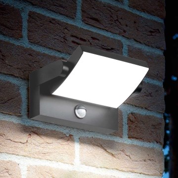 Ideal Lux - LED Вуличний настінний світильник з датчиком SWIPE LED/21W/230V CRI 90 IP54 антрацит