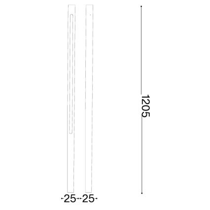 Ideal Lux - LED вуличний світильник JEDI LED/19W/230V 120 см CRI 90 IP65 антрацит
