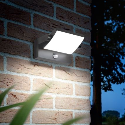 Ideal Lux - LED Вуличний настінний світильник з датчиком SWIPE LED/21W/230V CRI 90 IP54 антрацит