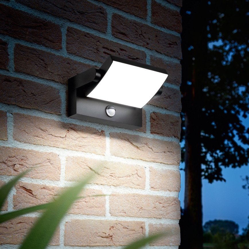 Ideal Lux - LED Вуличний настінний світильник з датчиком SWIPE LED/21W/230V CRI 90 IP54 чорний