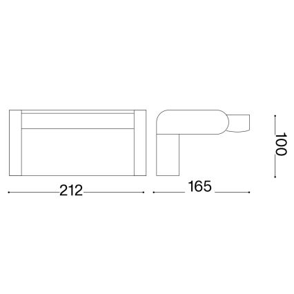 Ideal Lux - LED Вуличний настінний світильник з датчиком SWIPE LED/21W/230V CRI 90 IP54 чорний