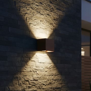 Ideal Lux - LED зовнішній настінний світильник ATOM LED/12W/230V CRI 90 IP54 коричневий