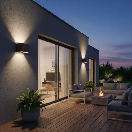 Ideal Lux - LED зовнішній настінний світильник ATOM LED/12W/230V CRI 90 IP54 коричневий