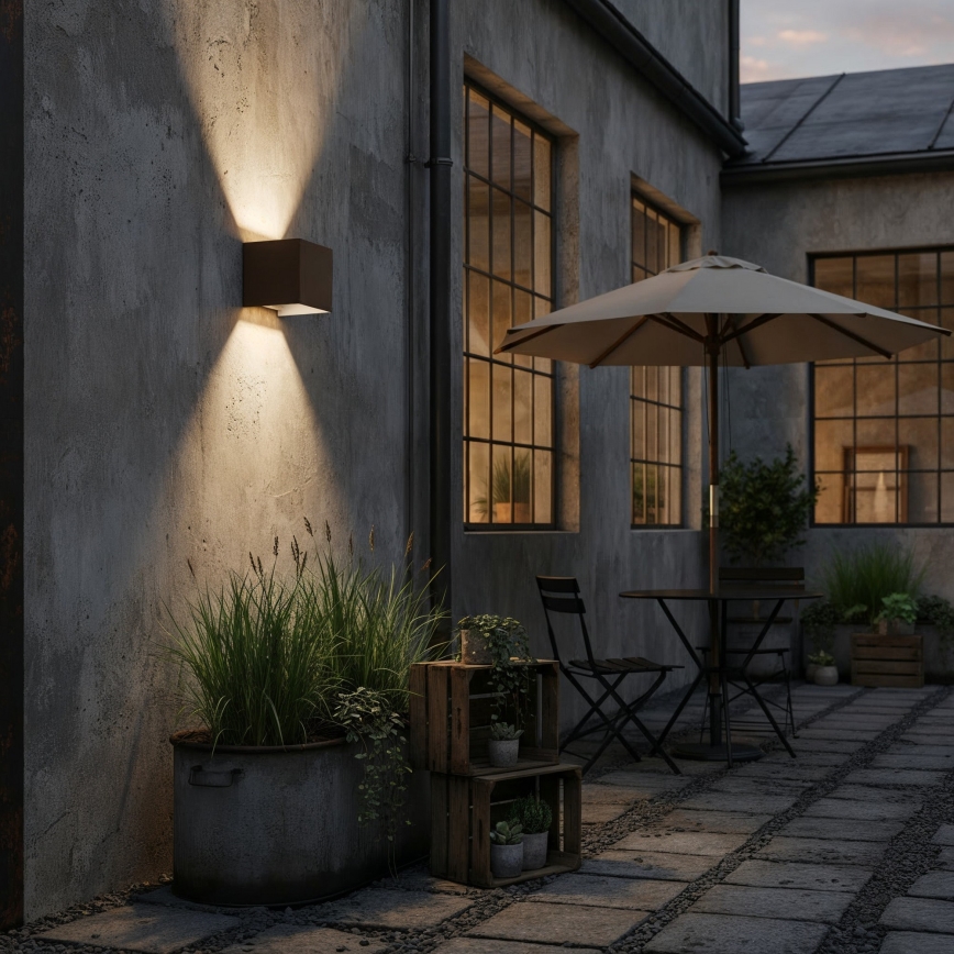 Ideal Lux - LED зовнішній настінний світильник ATOM LED/12W/230V CRI 90 IP54 коричневий