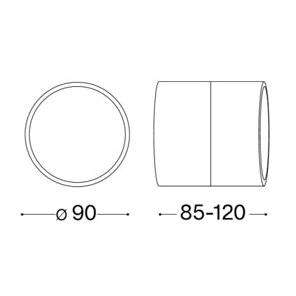 Ideal Lux - LED зовнішній настінний світильник OMEGA LED/7W/230V CRI 90 IP54 чорний