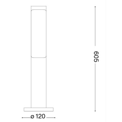 Ideal Lux - LED зовнішній світильник ETERE LED/9,5W/230V 4000K 60 cm CRI 90 IP44 чорний