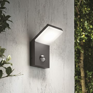 Ideal Lux - LED зовнішній світильник із датчиком STYLE LED/9W/230V 4000K CRI 90 IP54 антрацит