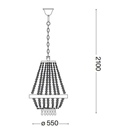 Ideal Lux - LED Кришталева люстра на ланцюгу CAESAR 12xG9/3W/230V діаметр 55 см глянцевий хром