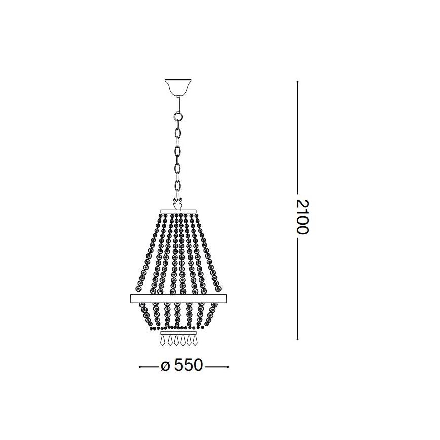 Ideal Lux - LED Кришталева люстра на ланцюгу CAESAR 12xG9/3W/230V діаметр 55 см глянцевий хром