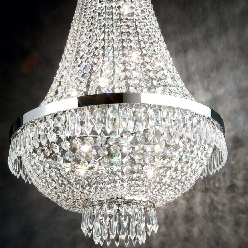 Ideal Lux - LED Кришталева люстра на ланцюгу CAESAR 6xG9/3W/230V діаметр 38 см глянцевий хром