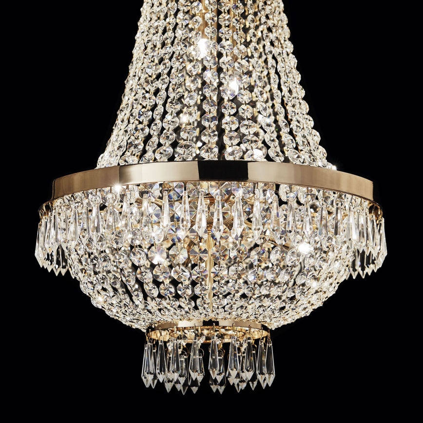 Ideal Lux - LED Кришталева люстра на ланцюгу CAESAR 6xG9/3W/230V діаметр 38 см золотий
