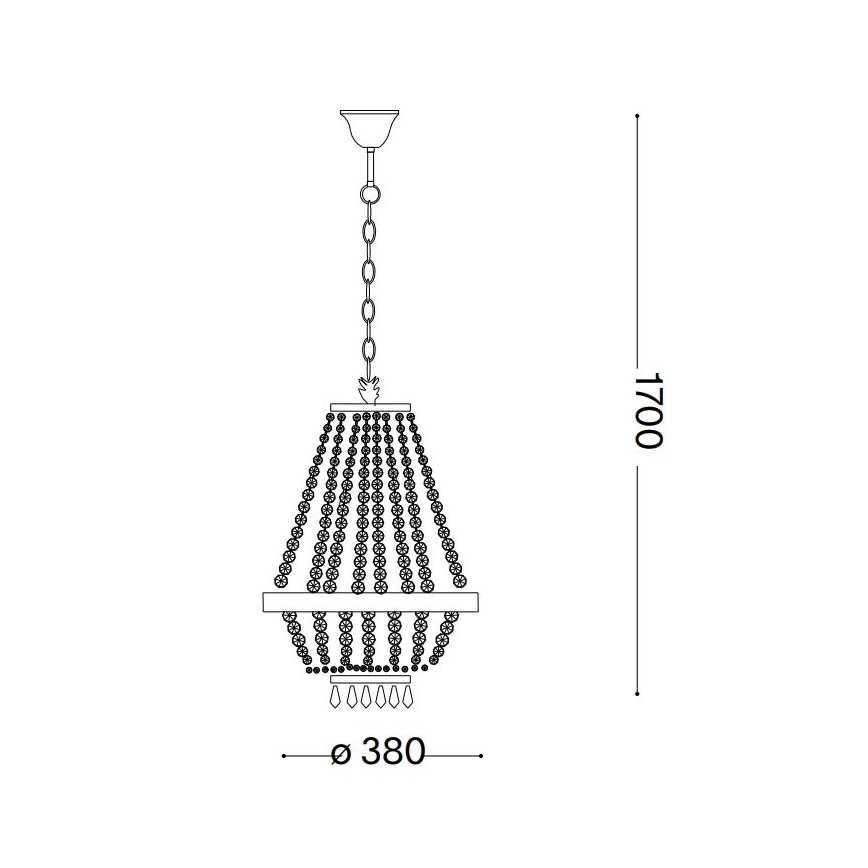 Ideal Lux - LED Кришталева люстра на ланцюгу CAESAR 6xG9/3W/230V діаметр 38 см золотий