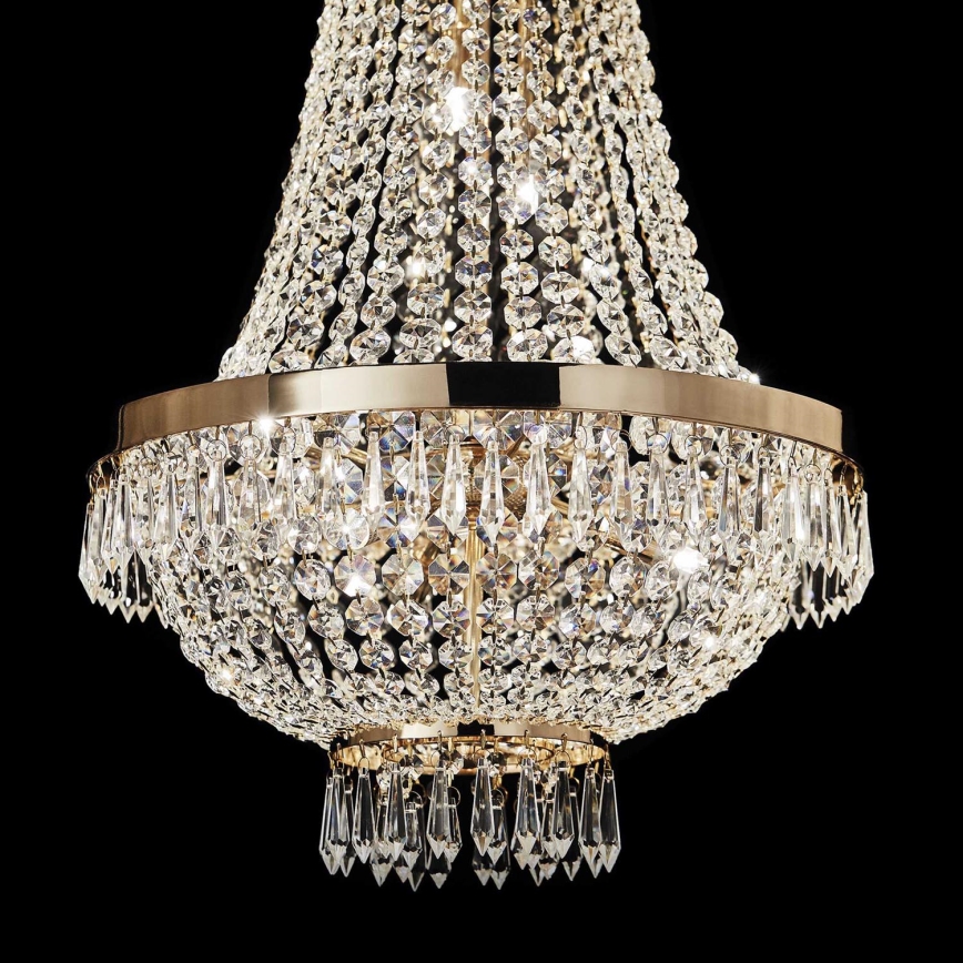 Ideal Lux - LED Кришталева люстра на ланцюгу CAESAR 9xG9/3W/230V діаметр 45 см золотий