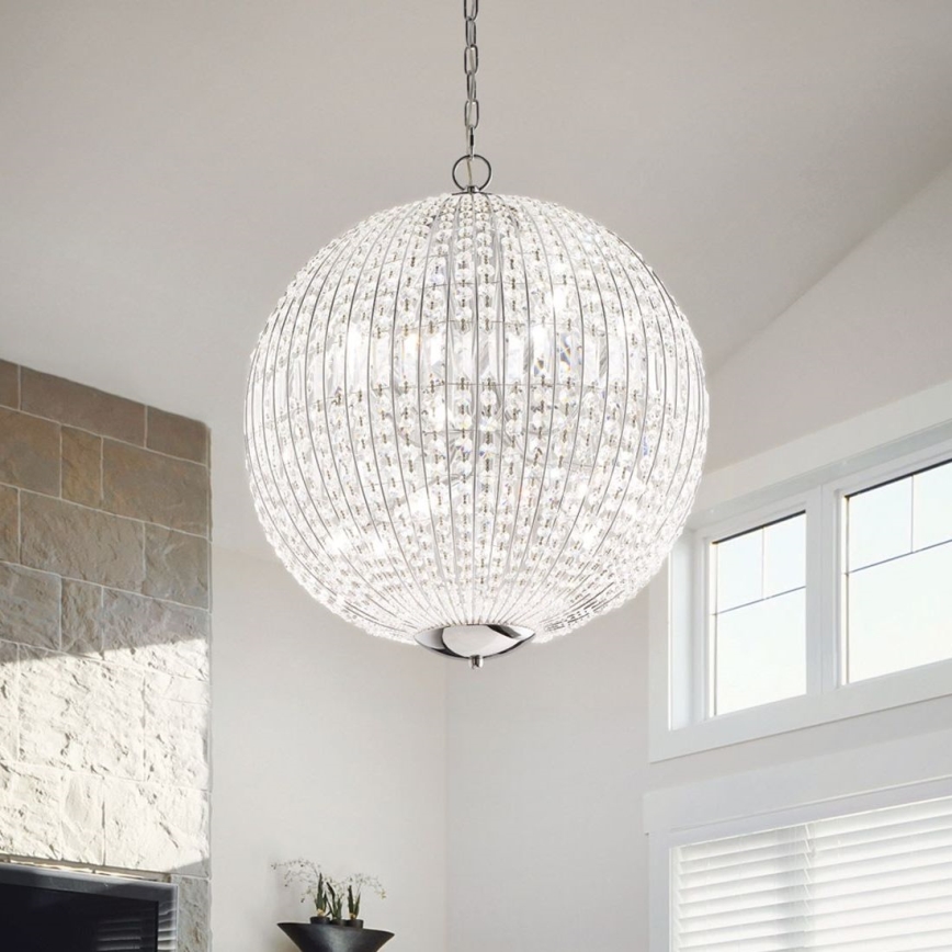 Ideal Lux - LED Кришталева люстра на ланцюгу LUXOR 6xG9/3W/230V діаметр 40 см прозорий