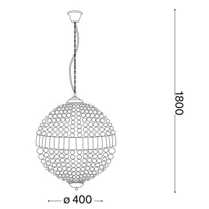 Ideal Lux - LED Кришталева люстра на ланцюгу LUXOR 6xG9/3W/230V діаметр 40 см прозорий