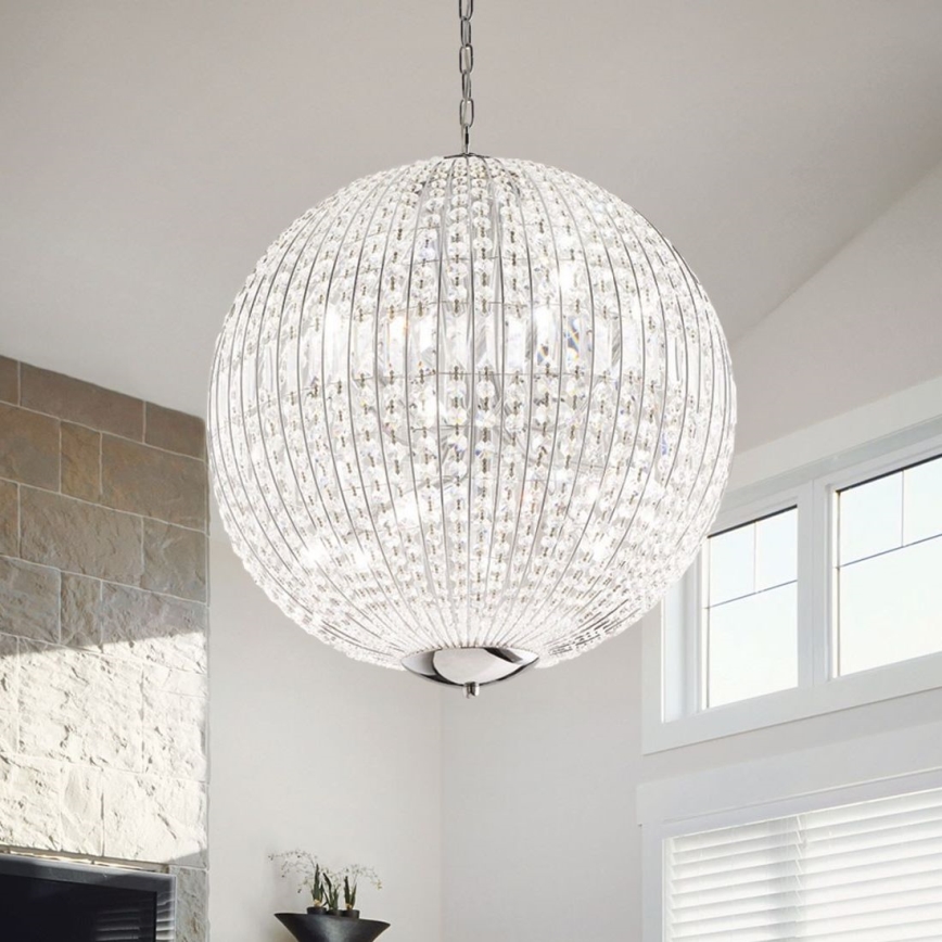 Ideal Lux - LED Кришталева люстра на ланцюгу LUXOR 8xG9/3W/230V діаметр 50 см прозорий