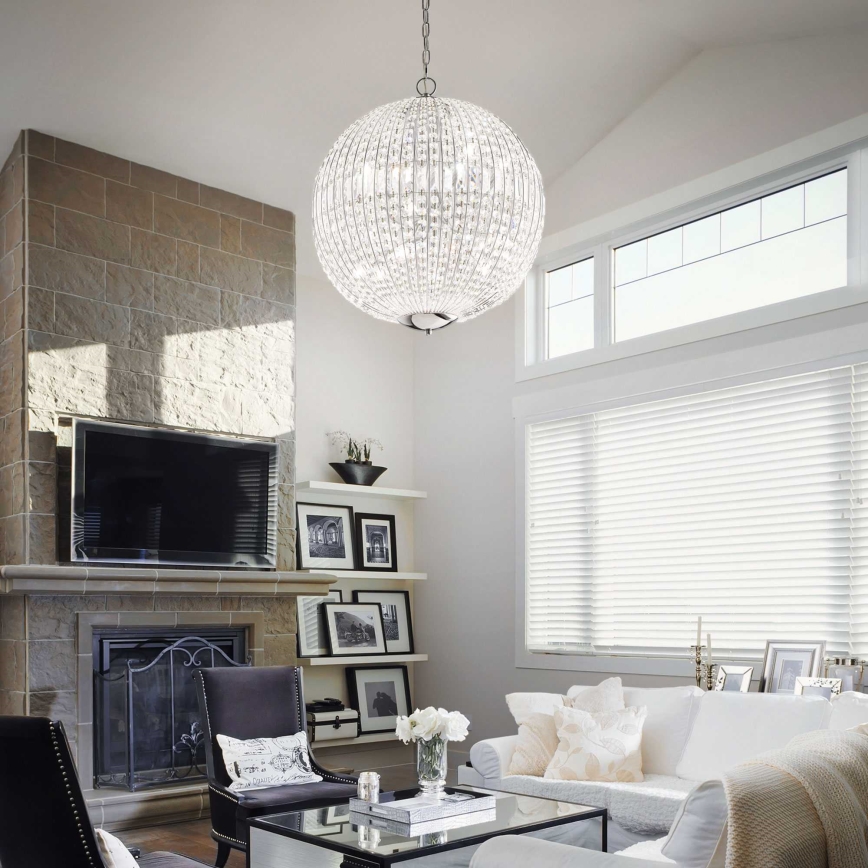 Ideal Lux - LED Кришталева люстра на ланцюгу LUXOR 8xG9/3W/230V діаметр 50 см прозорий