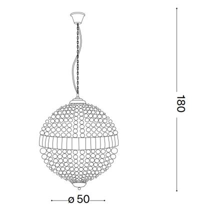 Ideal Lux - LED Кришталева люстра на ланцюгу LUXOR 8xG9/3W/230V діаметр 50 см прозорий