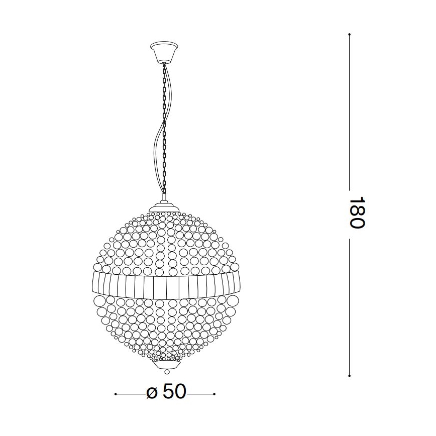 Ideal Lux - LED Кришталева люстра на ланцюгу LUXOR 8xG9/3W/230V діаметр 50 см прозорий