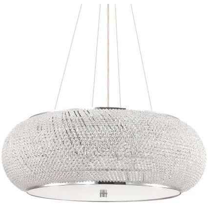 Ideal Lux - LED-кришталева люстра на тросі PASHA 14xE14/40W/230V діам. 65 см полірований хром