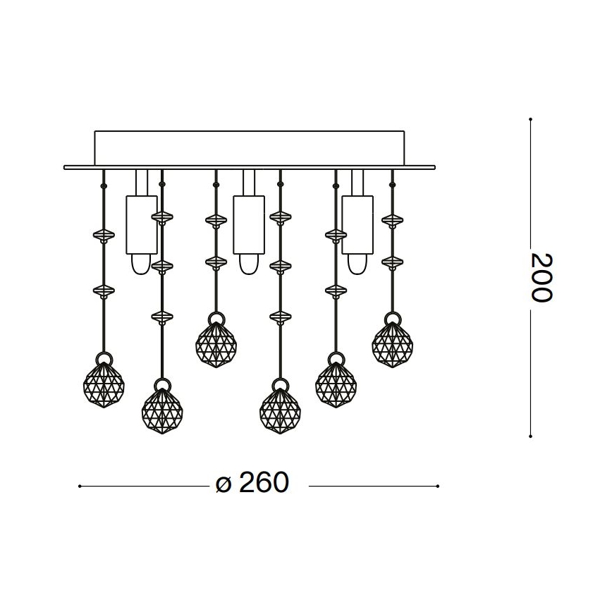 Ideal Lux - Світлодіодний кришталевий стельовий світильник MOONLIGHT 5xG9/3W/230V діаметр 26 см золотий