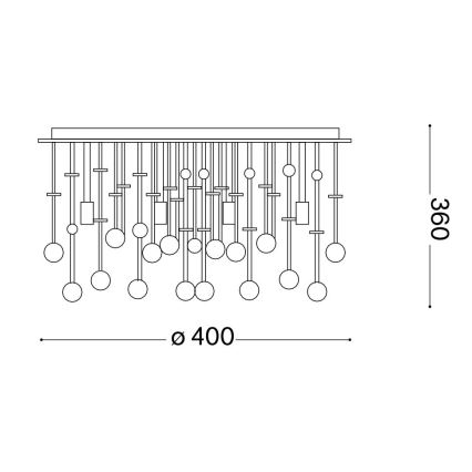 Ideal Lux - Світлодіодний кришталевий стельовий світильник MOONLIGHT 8xG9/3W/230V діаметр 40 см золотий