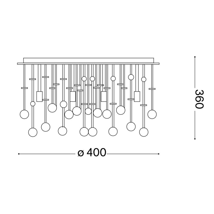 Ideal Lux - Світлодіодний кришталевий стельовий світильник MOONLIGHT 8xG9/3W/230V діаметр 40 см золотий