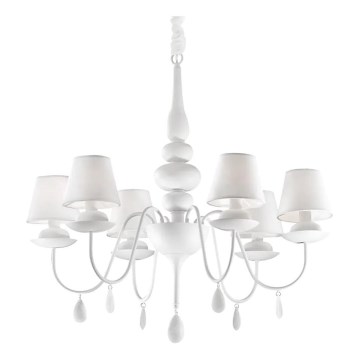 Ideal Lux - Люстра на цепи BLANCHE 6xE14/40W/230V диаметр 75 см белый