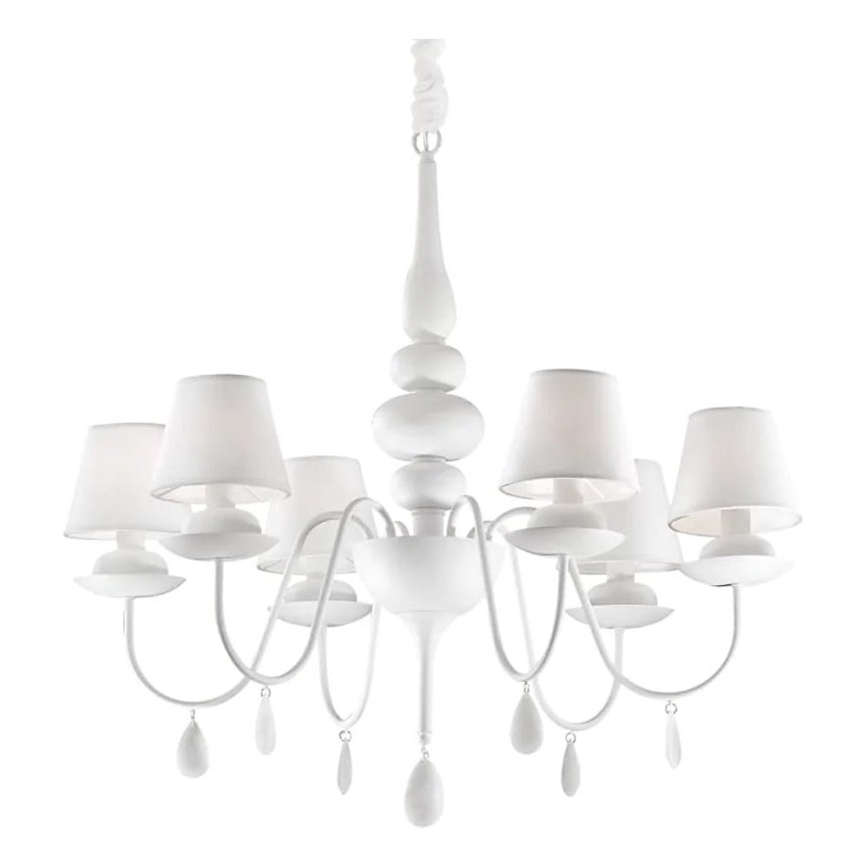 Ideal Lux - Люстра на цепи BLANCHE 6xE14/40W/230V диаметр 75 см белый