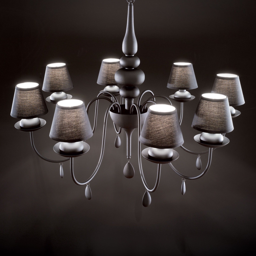 Ideal Lux - Люстра на цепи BLANCHE 8xE14/40W/230V диаметр 92 см черный
