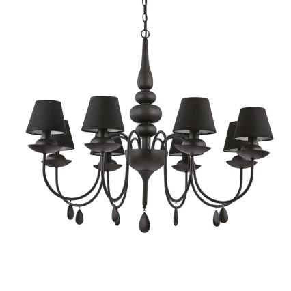Ideal Lux - Люстра на цепи BLANCHE 8xE14/40W/230V диаметр 92 см черный