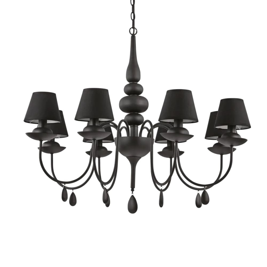 Ideal Lux - Люстра на цепи BLANCHE 8xE14/40W/230V диаметр 92 см черный