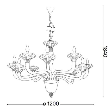 Ideal Lux - Люстра на цепи BRIGITTA 12xE14/40W/230V диаметр 120 см латунь